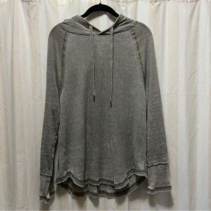 Gray/Green Hooded Long Sleeve
